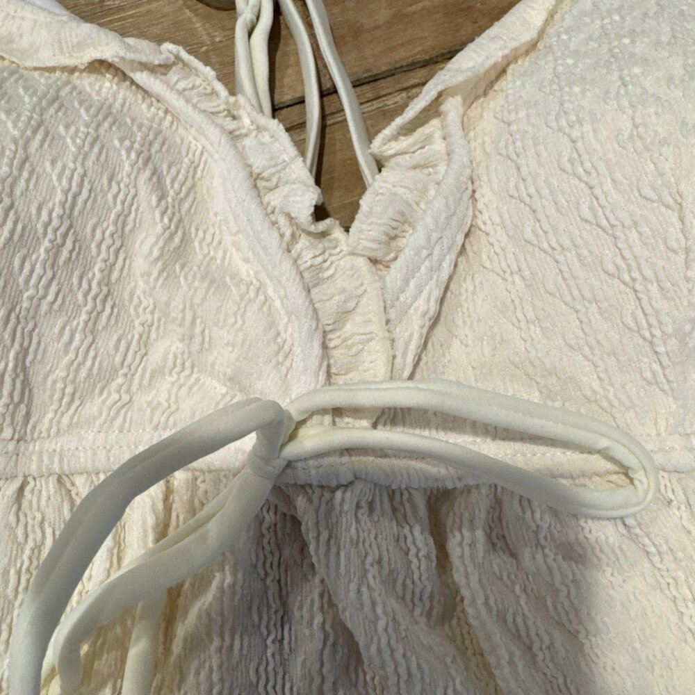 Samiol Two Piece Swimsuit Ruffled Size M Medium Cream Tankini Set NEW NWT - Picture 9 of 16